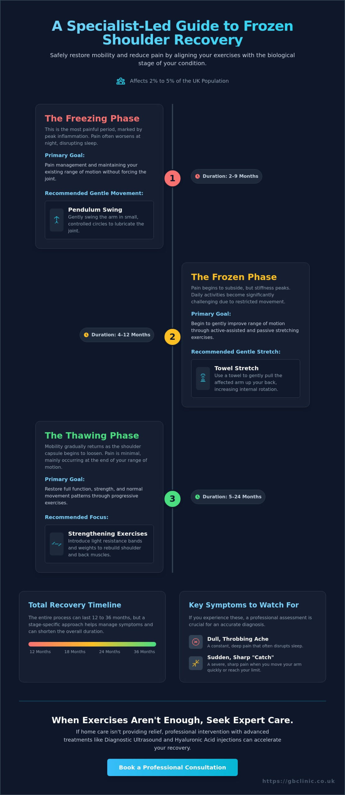 Exercise Plan for Frozen Shoulder: A Recovery Guide for Oxfordshire Patients - Infographic