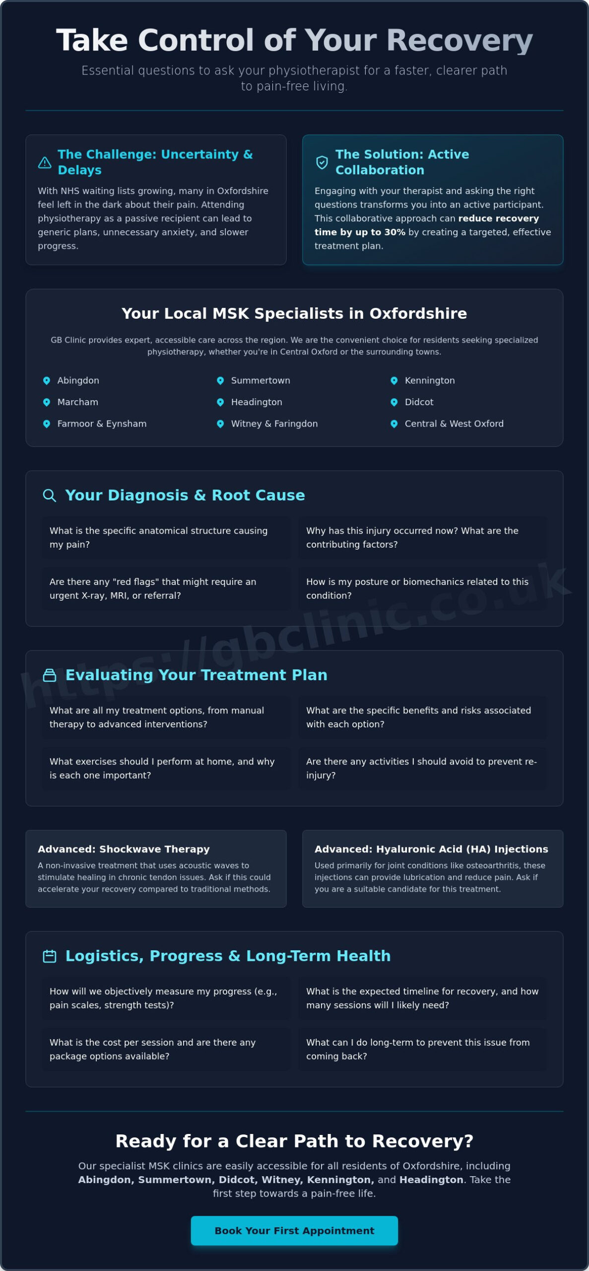 30 Essential Questions to Ask Your Physiotherapist for a Faster Recovery - Infographic